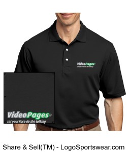 VideoPages Black Polo (3) Logos - Logo on Left Chest Area and on each sleeve. Design Zoom
